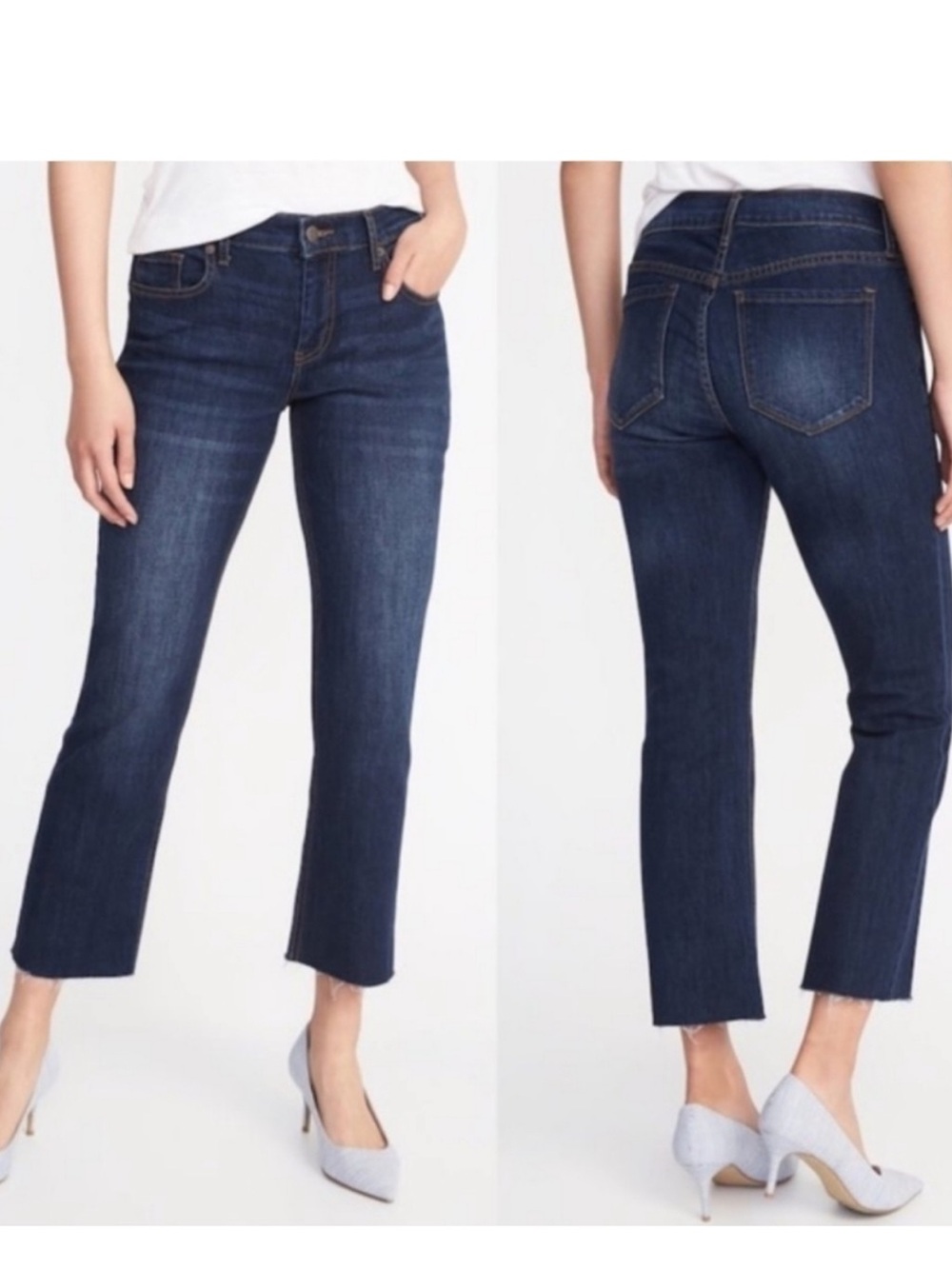 Old Navy Flare Ankle High Rise Raw Hem Denim Jeans Size 16